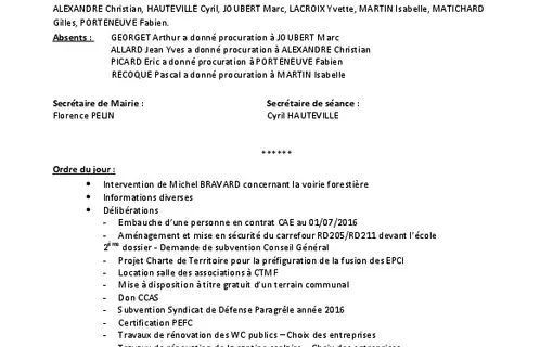 Compte-rendu Ann&eacute;e 2016